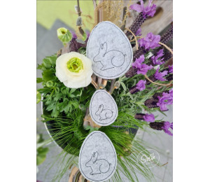 Stickdatei ITH - Hase im Osterei